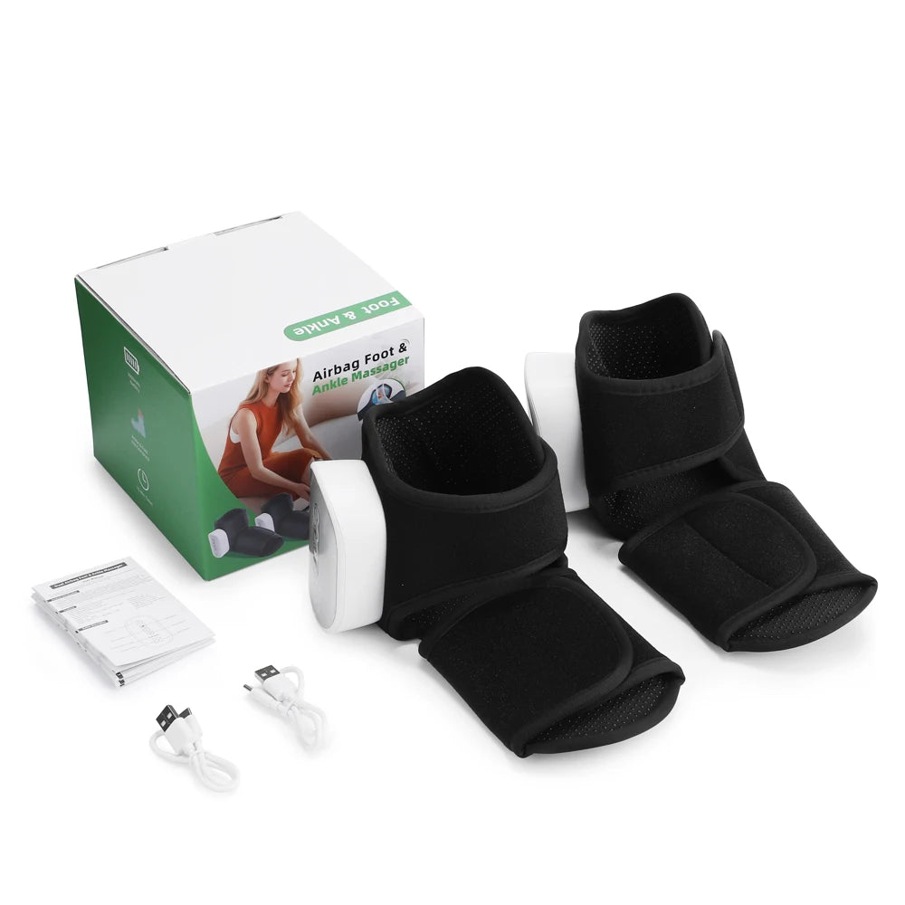 Heated Ankle Foot Massager with Air Compression 4 Intensity Levels And 4 Heating for Deep Foot Muscle Relaxation