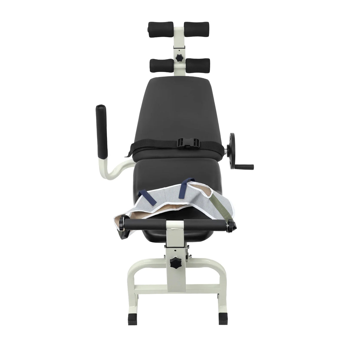 59.06-74.8in Long Back Stretch Bench,Adjustable Multifunctional Neck Stretcher Cervical Stretch Device, Handwheel Control Cervical Lumbar Traction Bed for Wellness Centers