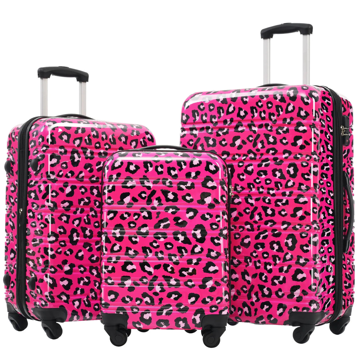 3 Piece Luggage Set Hard Shell Suitcases with Wheels, Antique White Durable Carry on Luggage with Lock, Rolling Checked Travel Suitcase for Women & Men, Lightweight Suit Case for Travel