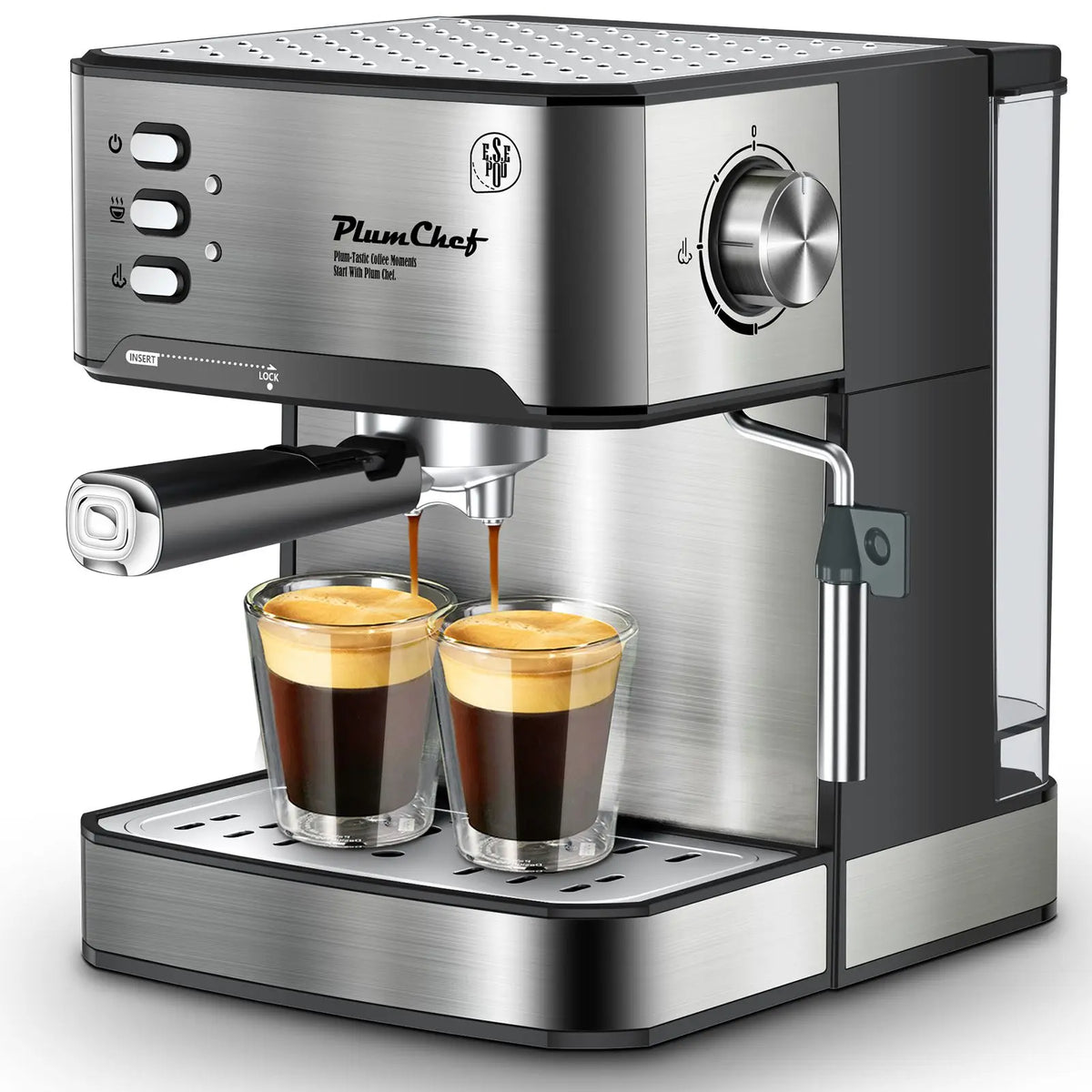 20 Bar Espresso Machine With Milk Frother Compact Professional