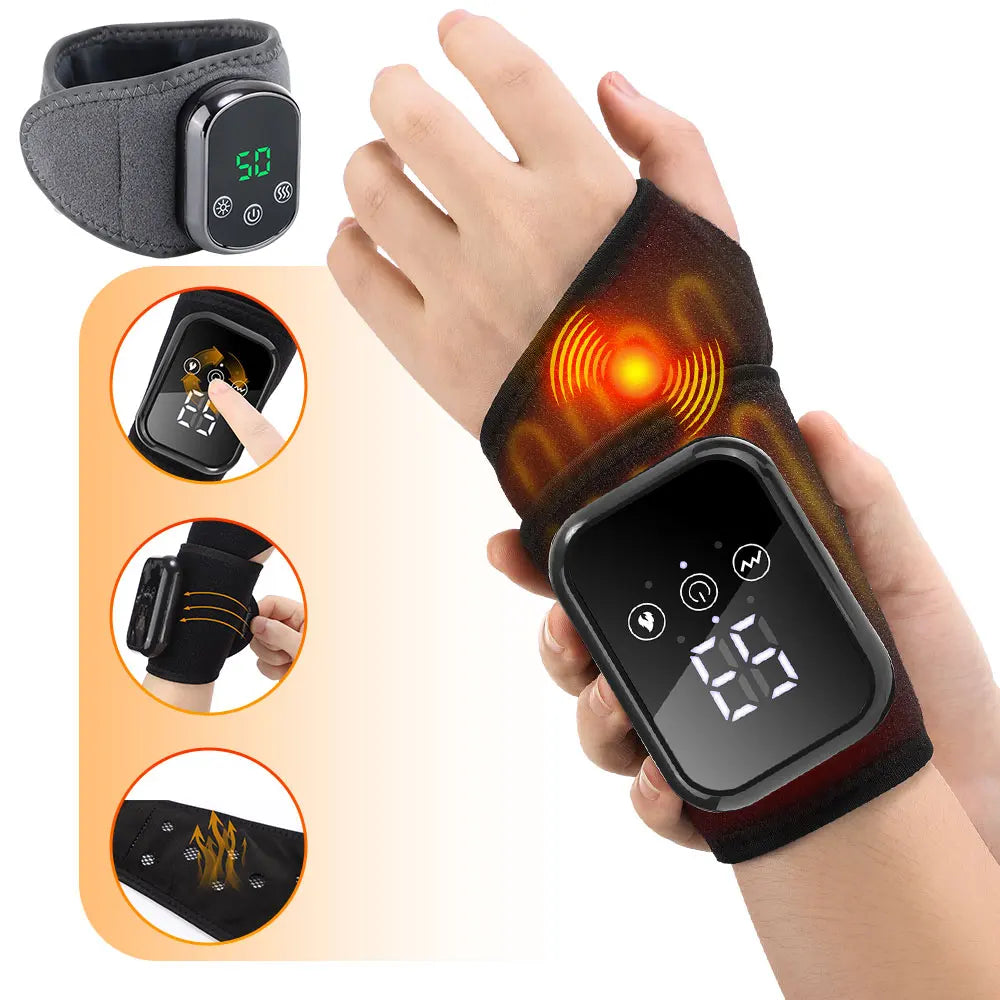 Electric Heating Wrist Massager Wrist Brace Protector Wrap Vibration Massage Relieves Tenosynovitis Carpal Tunnel Fatigue Relief