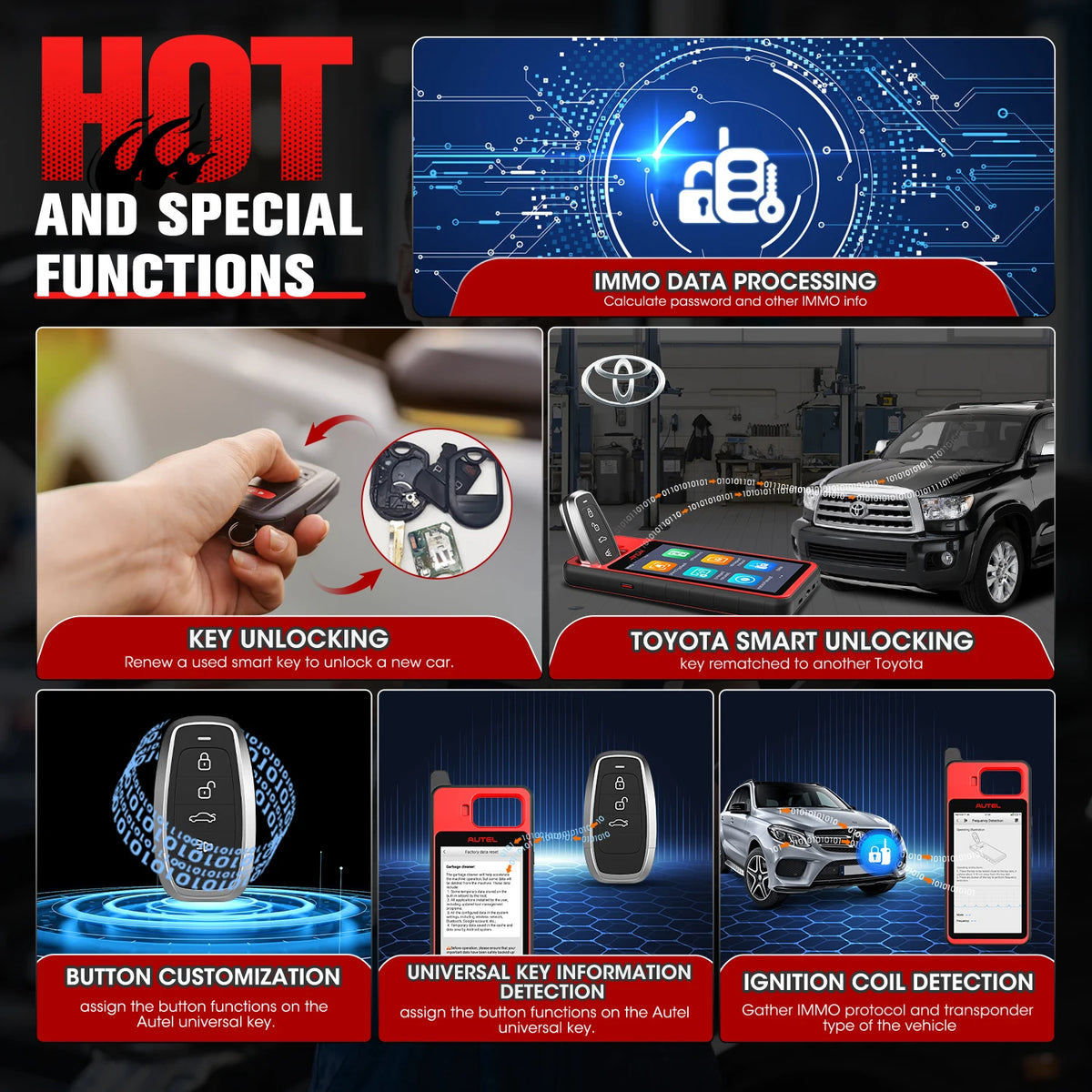 Autel MaxiIM KM100 KM100X Key Tool Car IMMO Universal Key Generator Kit Support All key Lost,Delete Key Key Programmer,Add Key