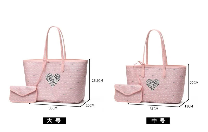 Printed Heart-shaped Letters Outdoor Large Capacity Travel Bento Box Universal Tote Bag Portable Luggage Storage Bag